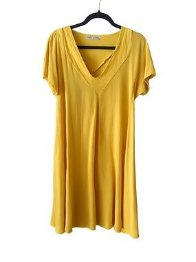Manta del Lago Yellow Babydoll Summer Dress- Ajijic Mexico size Medium